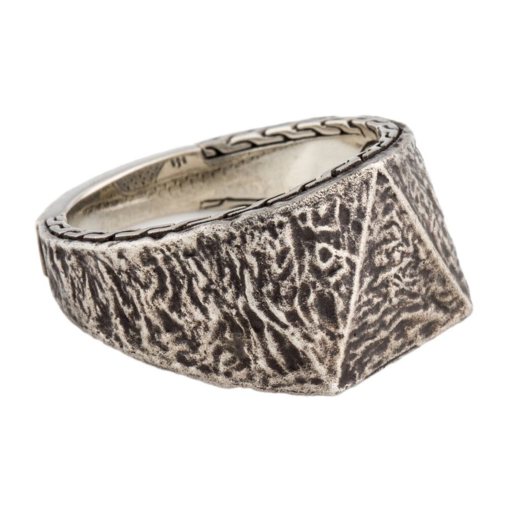 JOHN HARDY STERLING SILVER 925 CLASSIC CHAIN TIGA SIGNET RING